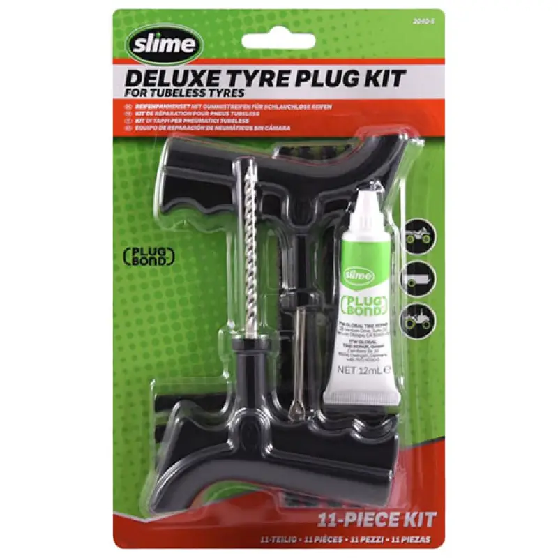 Kit Tappi per Pneumatici Deluxe Slime (11 Pezzi) - KIT TAPPI PER PNEMATICI DELUXE SLIME