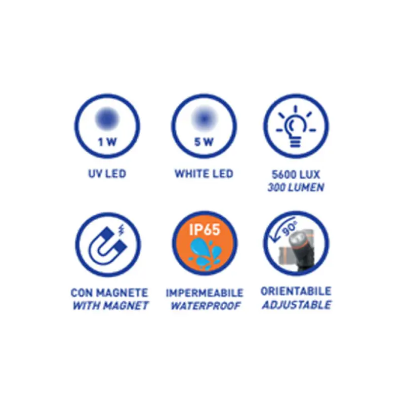 Foto 8: Torcia LED Ricaricabile Magnetica Snodabile ZECA KB440 90°