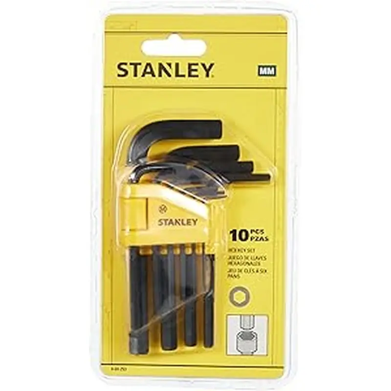 Set Chiavi Esagonali Stanley Brugole Maschio 10 Pezzi