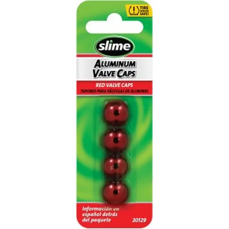 Slime Tappi Valvola Alluminio Anodizzato 4 Pz – 3 Colori - ROSSO