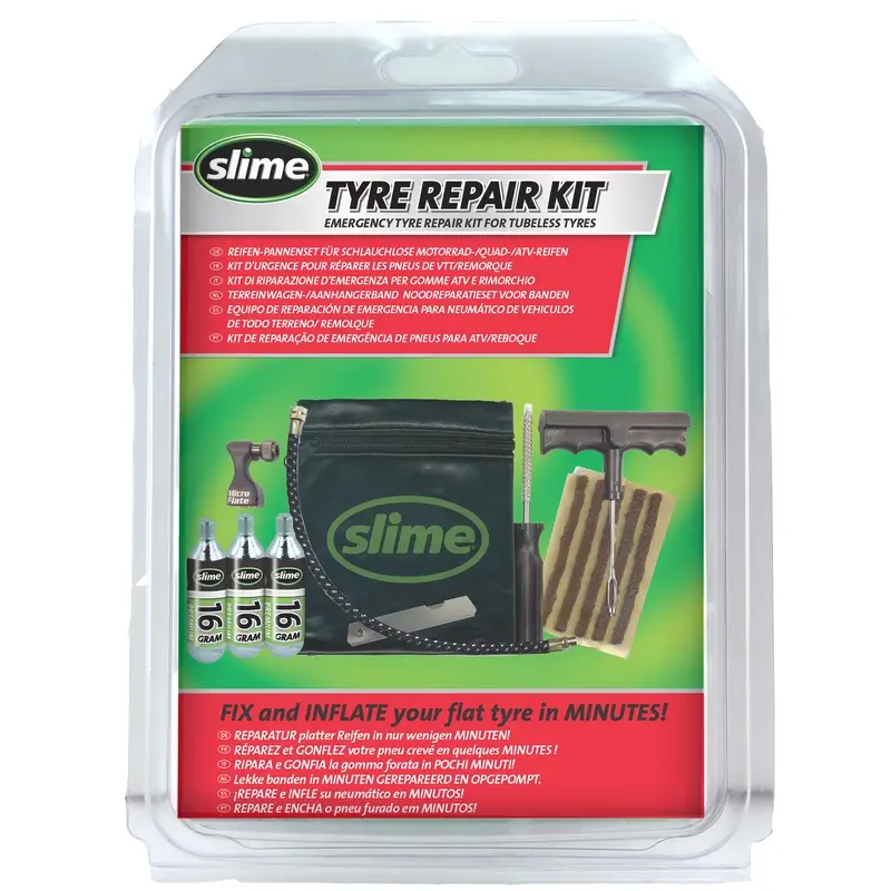 Slime Kit Emergenza Pneumatici con Lacci e CO2