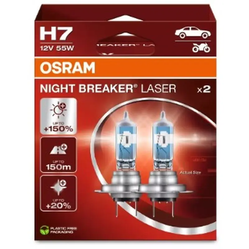 Lampade Alogene H7 OSRAM Night Breaker Laser Next Gen 12V 55W +150% Luce (Coppia)