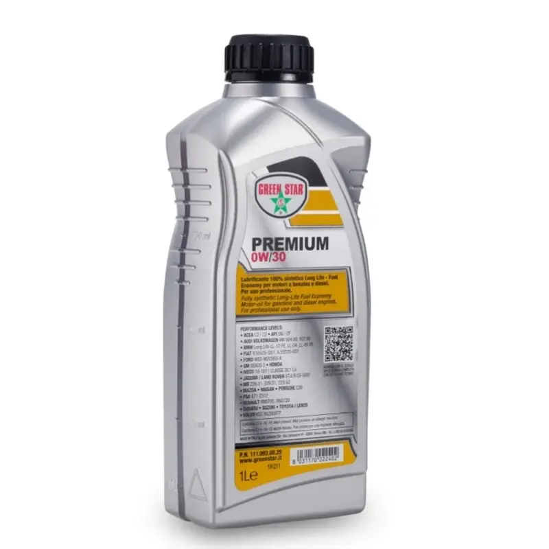 Olio Motore 0W-30 Sintetico Green Star Premium 1L Alte Prestazioni