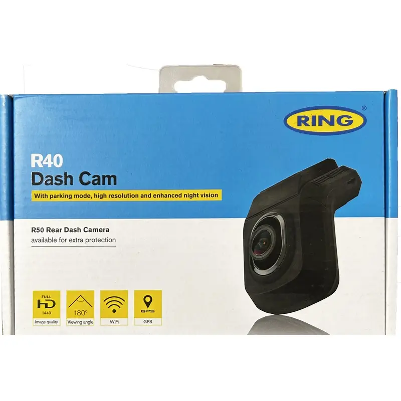 Dash Cam RING R40 RDC40 Full HD 1440p con GPS WiFi e Visione Notturna