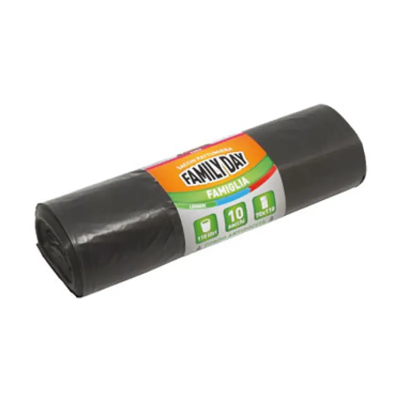 Sacchi Pattumiera Family Day 110L Resistenti 70x110 cm 10 Pezzi